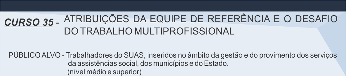 curso 35 - Atribuições da equipe de referência e o desafio do trabalho multiprofissional